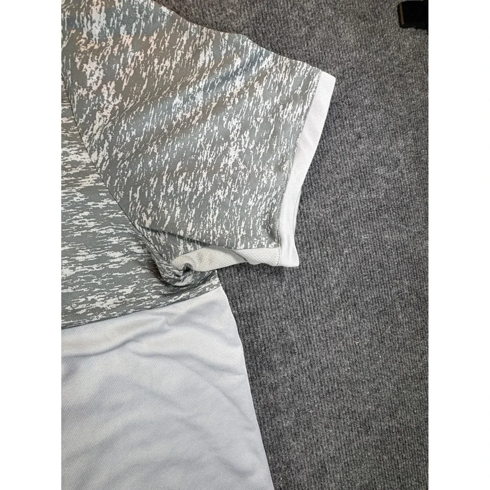 Adidas Climacool Mens XL Grey Space Dye Colorblock Short Sleeve Golf Polo Shirt